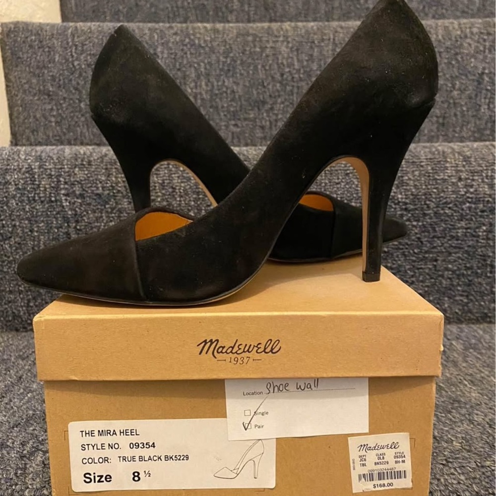 Madewell True Black Suede Heels